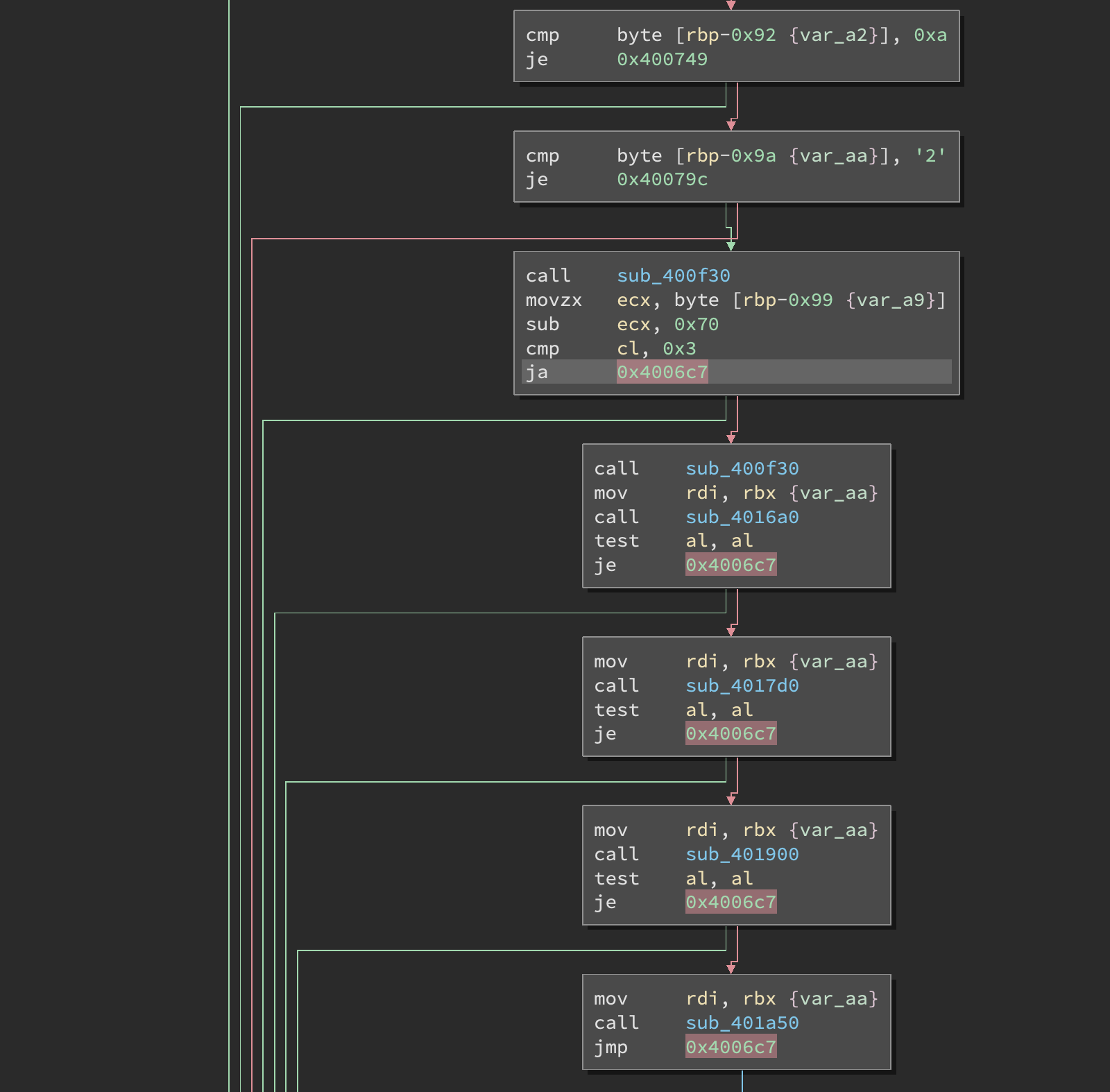 successive function calls